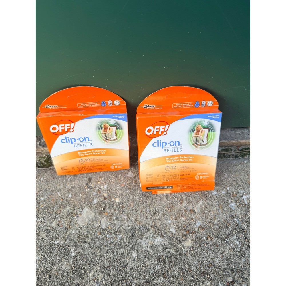 Lot of 2 OFF! Clip-On Mosquito Repellent Refills 2 Refills/Pack -4 Refills Total